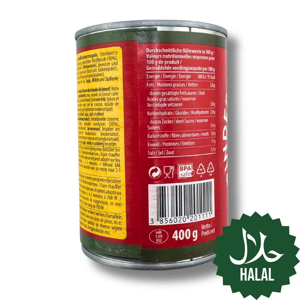 Podravka Rindergulasch Beef Goulash 400g – herzhafter Rindergulasch in praktischer Dose, schnell zubereitet