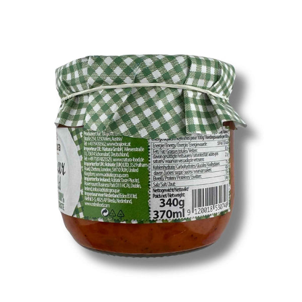 Natura Ajvar mild 340g – hausgemachte milde Paprikapaste und Gemüsestreich nach Balkan-Art im Glas