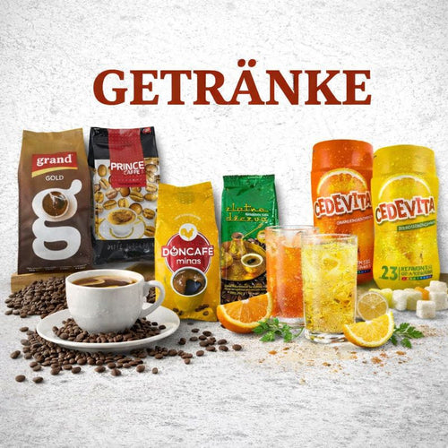 Getränke: Bester Kaffe von Grand und Prince sowie Erfrischungsgetränke von Cedevita