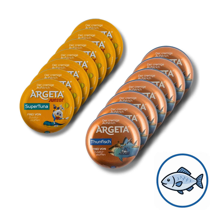 Argeta Fisch Bundle – 14 Dosen Thunfisch und Super Tuna Junior Aufstrich zum Vorteilspreis