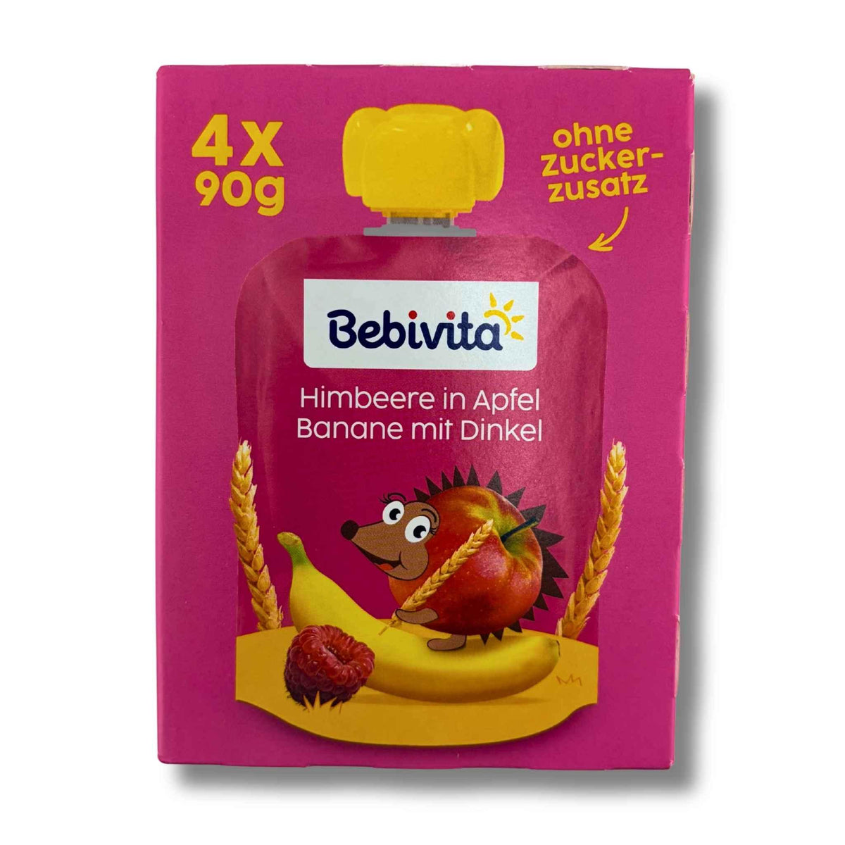 Bebivita Quetschies Himbeer in Apfel Banane mit Dinkel 4 × 90 g