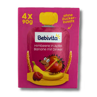 Bebivita Quetschies Himbeer in Apfel Banane mit Dinkel 4 × 90 g