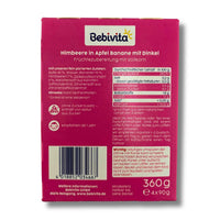Bebivita Quetschies Himbeer in Apfel Banane mit Dinkel 4 × 90 g