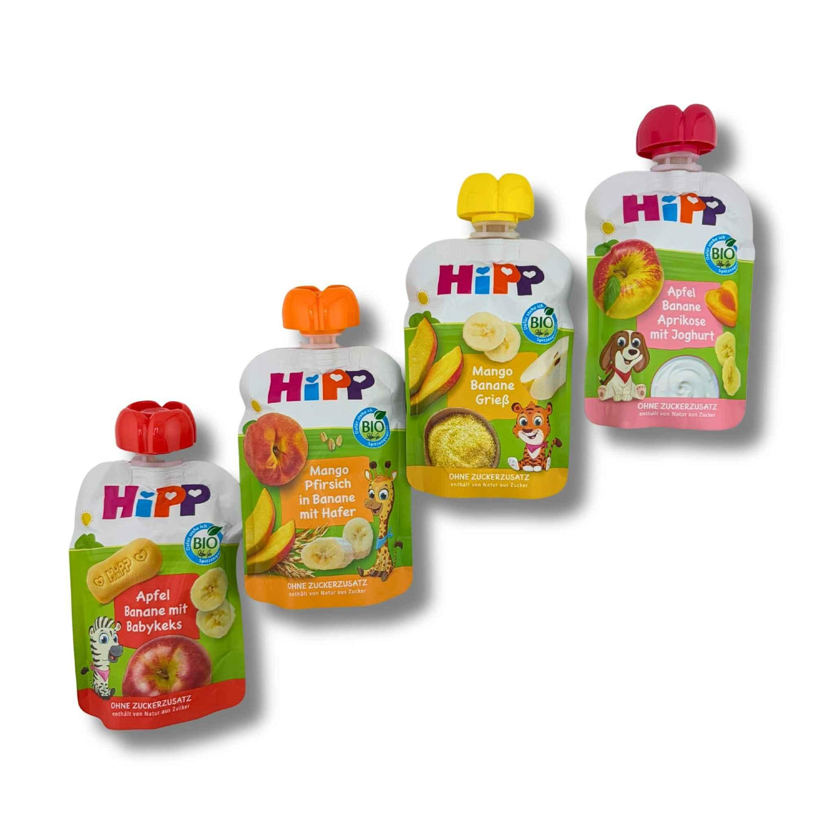 HiPP Quetschies Mixpack mit vier Sorten 4 x 90 g