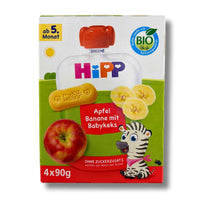 HiPP Quetschies Apfel Banane und Babykeks 4 x 90 g