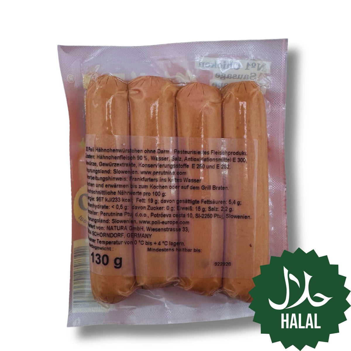 Poli Mini Chicken Franks 130g – kleine Geflügelwürstchen aus Huhn, ideal als Snack oder für Kinder