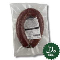 Mirusha Suxhuk Skenderbeu 500g – traditionelle kosovarische halal Knoblauchwurst nach Sucuk-Art, kräftig im Geschmack