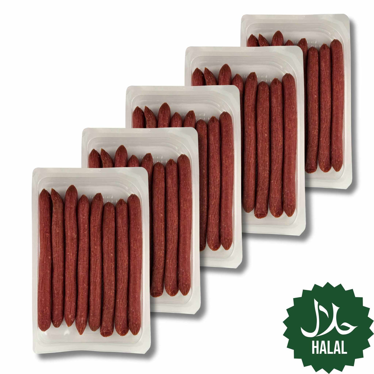 5er Pack Kamarnossi Truthahn Snack Salami 175 g Halal – würzige Geflügel Snack Salami aus Truthahn