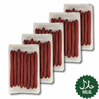 5er Pack Kamarnossi Truthahn Snack Salami 175 g Halal – würzige Geflügel Snack Salami aus Truthahn