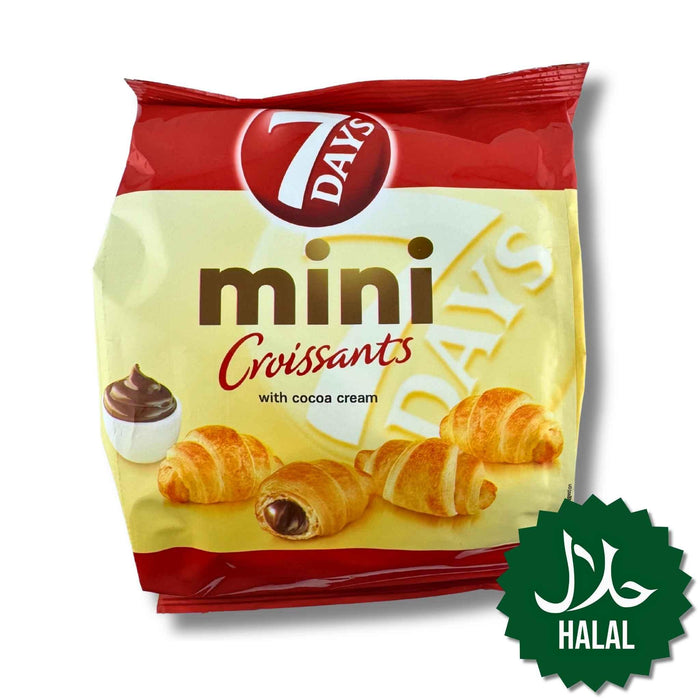7 Days Mini Croissant Kakao 185g – zarte Mini-Croissants mit cremiger Kakaofüllung, ideal als Snack für unterwegs