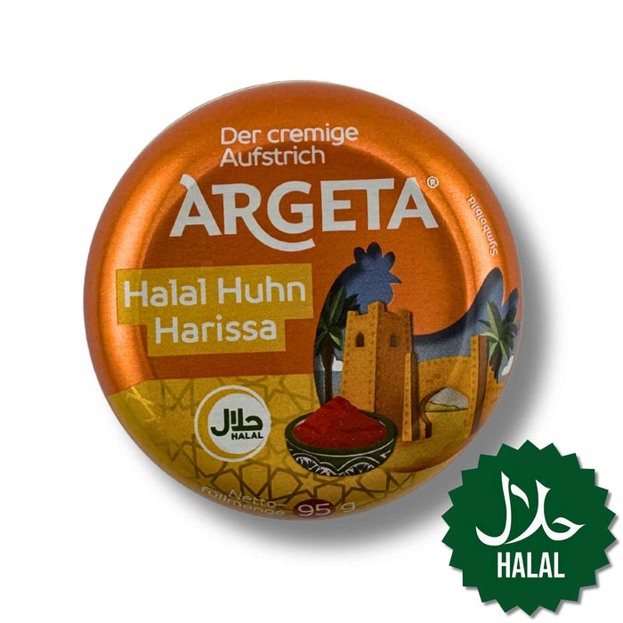 Argeta Huhn Harissa 95g – würziger Hühner-Aufstrich mit Harissa, cremig und pikant, ideal als Snack oder Brotaufstrich