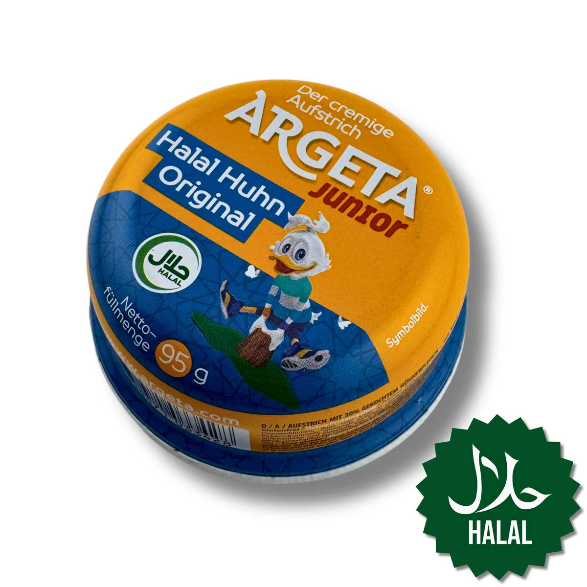 Argeta Junior Halal 95 g Dose – milder Geflügelaufstrich für Kinder in praktischer Dose