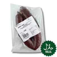 Brajlovic Domaći Sudžuk mit Knoblauch 300 g – traditionelle Halal Rinderwurst aus Bosnien, würzig, luftgetrocknet und aromatisch.
