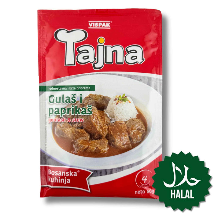 Vispak Tajna Gulas i Paprikas Halal 60 g – Würzmischung für Gulasch und Paprikasch