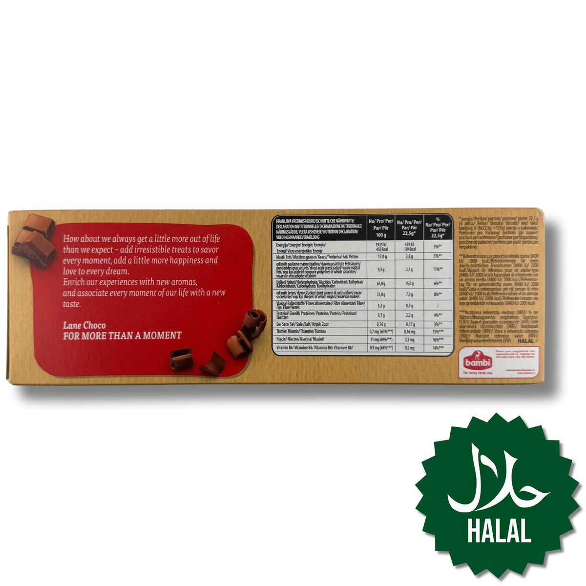 Bambi Lane Choco Biscuits 135 g Halal – knusprige Schokoladenkekse mit Cremefüllung