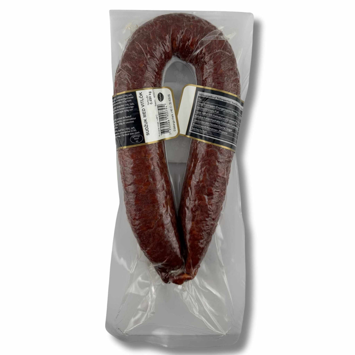 Eldsberga Chark Bosnische Sudžuk 450 g – luftgetrocknete würzige Balkan-Rohwurst