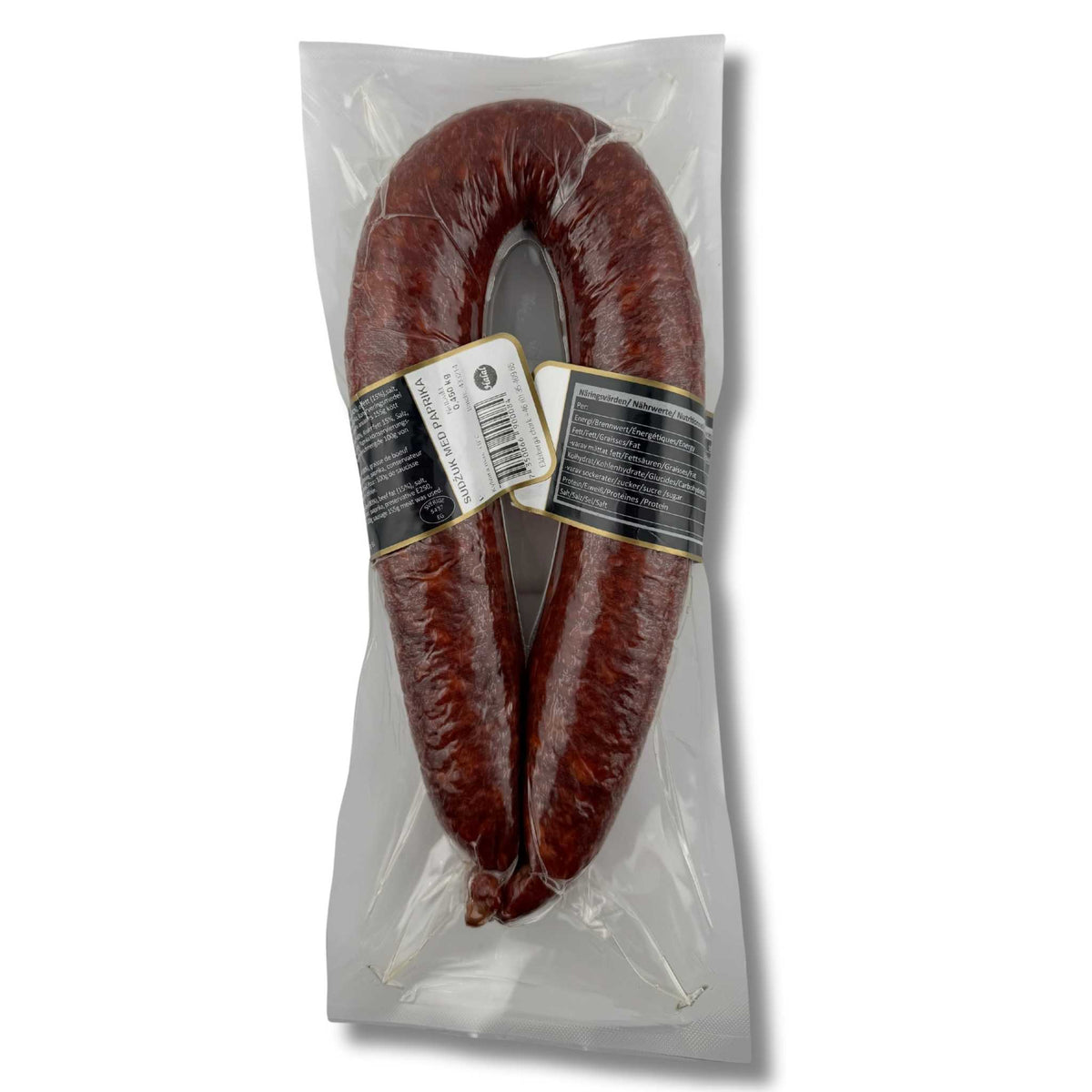 Eldsberga Chark Bosnische Sudžuk pikant 450 g – luftgetrocknete würzige Balkan-Rohwurst mit feiner Schärfe