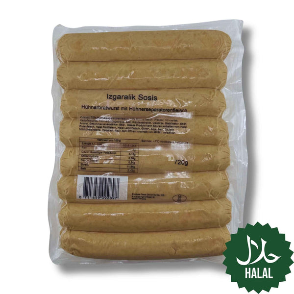 Halal Izgaralik Sosis 720g – Grillwürstchen nach türkischer Art aus Geflügelfleisch