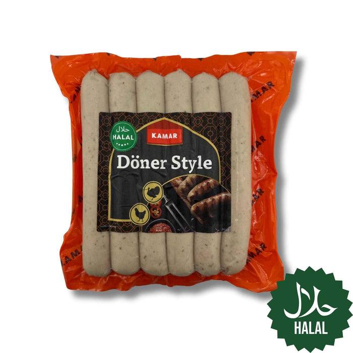 Halal Kamar Geflügelbratwurst Döner Style 500g – würzige Geflügelwurst nach Döner-Art