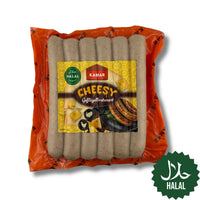 Kamar Geflügelbratwurst Cheesy 500 g Halal – saftige Geflügelbratwurst mit Käsefüllung