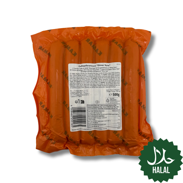 Kamar Geflügelbratwurst Döner Style 500g Halal