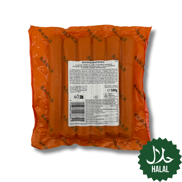 Kamar Geflügelbratwurst 500g Halal