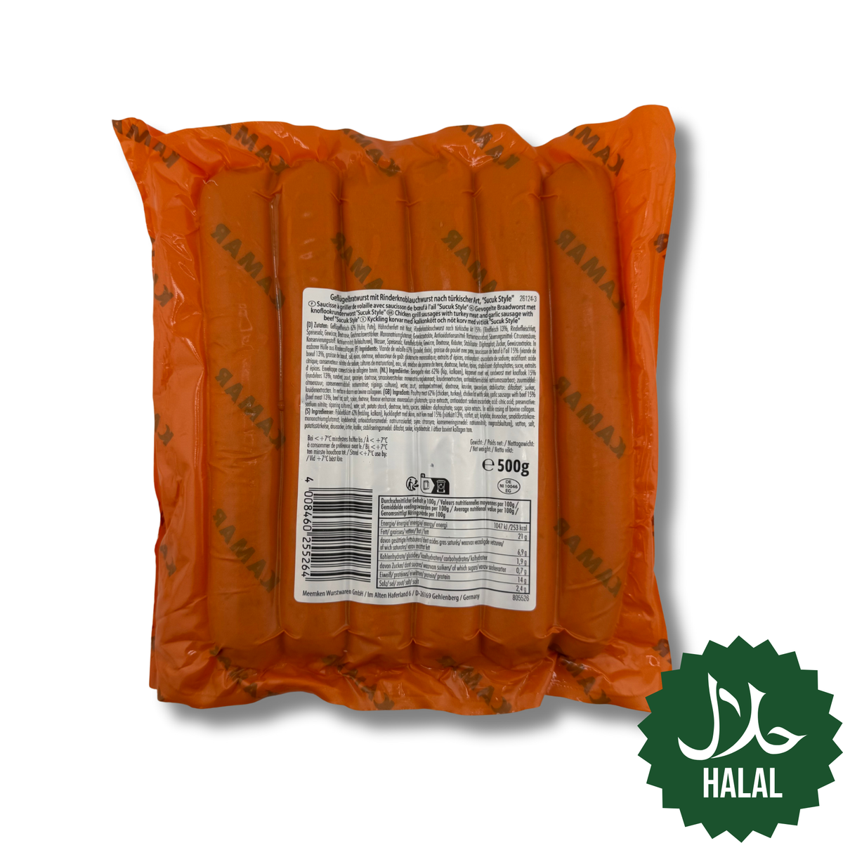 Kamar Geflügelbratwurst Sucuk Style 500g Halal