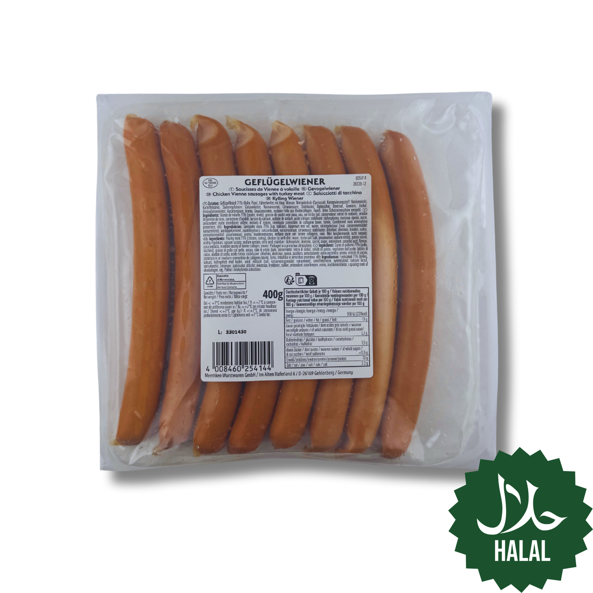 Kamar Geflügelwiener 400g Halal