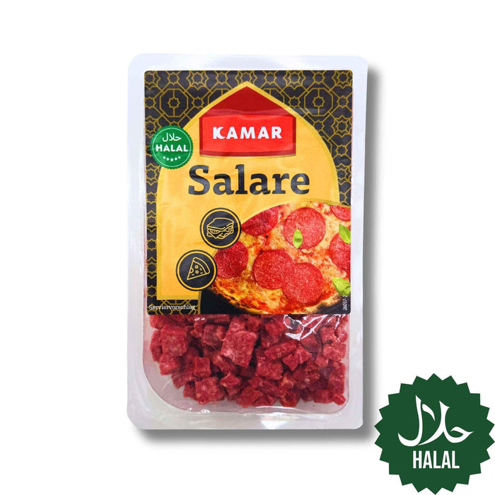 Halal Kamar Truthahnsalami Würfel 250g – gewürfelte Puten-Salami für Pizza, Salate und Snacks