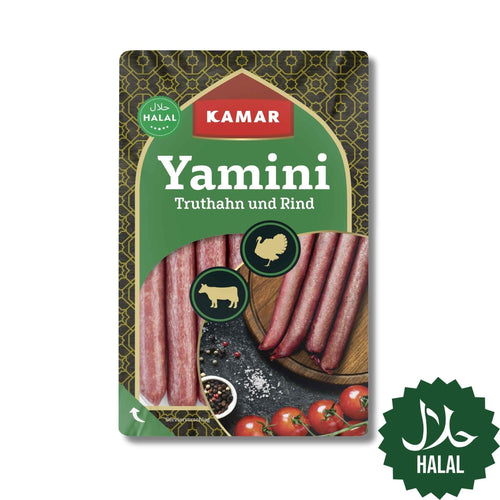 Halal Kamar Yamini Truthahn Snack Salami 175g – würzige Puten-Salami Snacks zum Mitnehmen