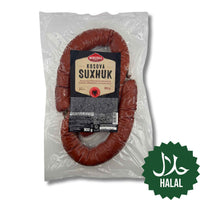 Mirusha Kosova Suxhuk mild 900g – traditionelle kosovarische halal Knoblauchwurst nach Sucuk-Art, mild gewürzt