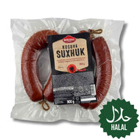 Mirusha Kosova Suxhuk Pikant 900 g – pikant gewürzte Halal Rinderwurst aus dem Kosovo, traditionell hergestellt und aromatisch.