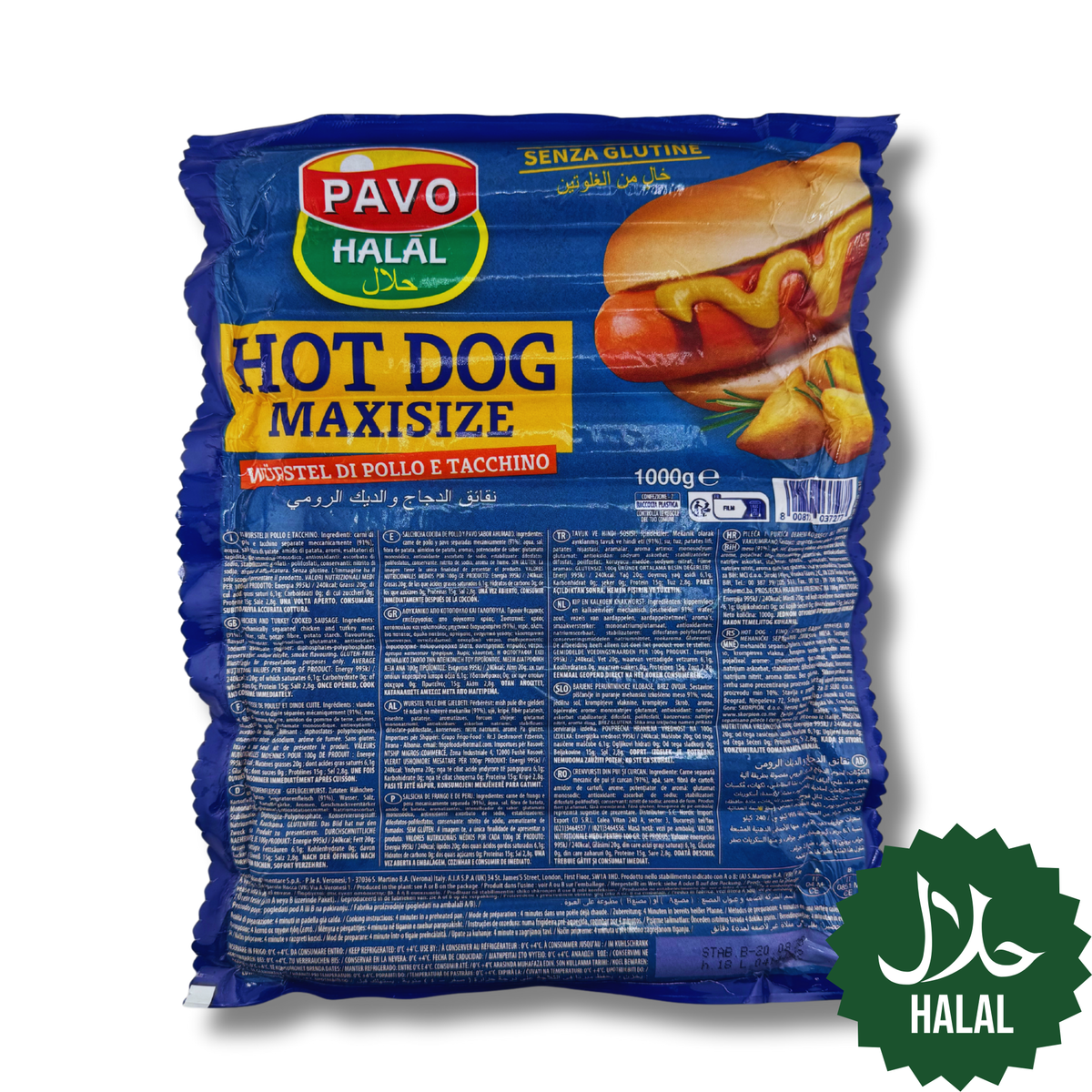 Pavo Hot Dog 1.000g Halal
