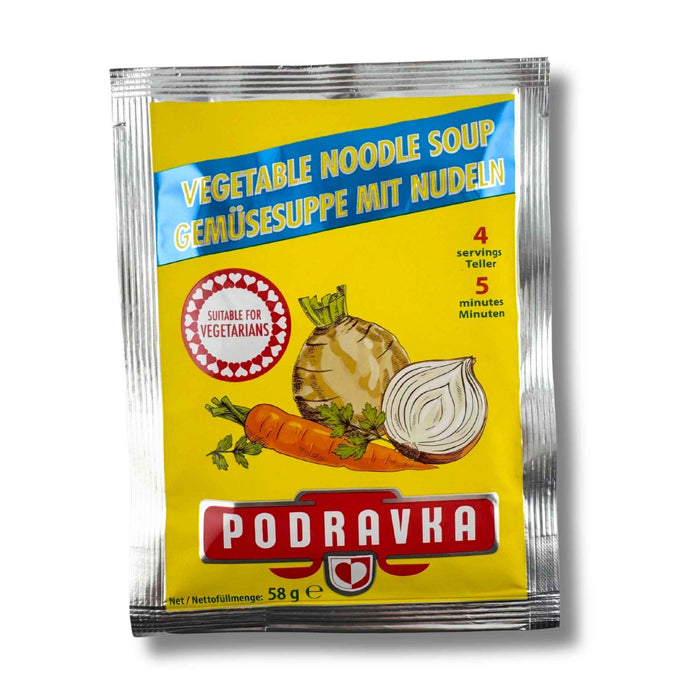 Podravka Gemüsesuppe mit Nudeln 58g – Instant-Suppe mit Gemüse und Nudeln in praktischer Portionspackung