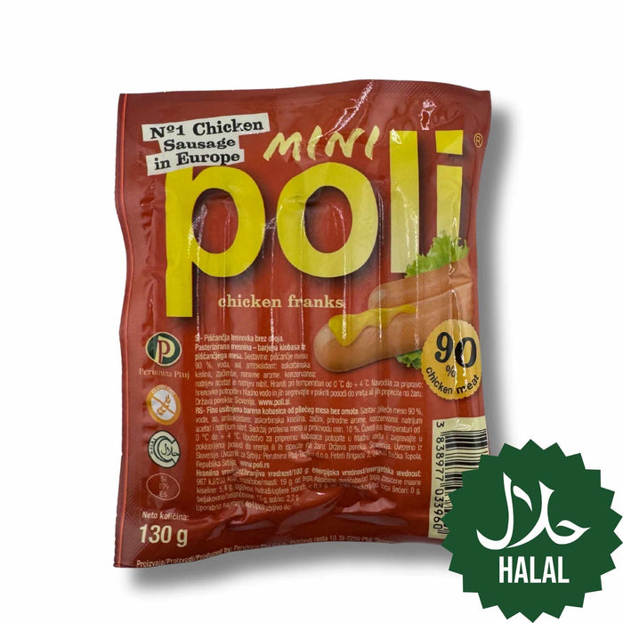 Poli Mini Chicken Franks 130g – kleine Geflügelwürstchen aus Huhn, ideal als Snack oder für Kinder
