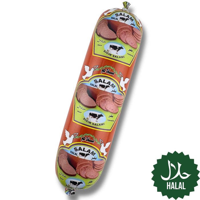 Sade Salam mit Rindfleisch 500 g – Halal Rindersalami, mild gewürzt, saftig und ideal für Sandwiches oder Brotzeit.