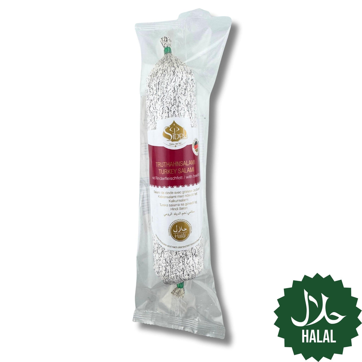 Sibel Truthahnsalami 300 g – Halal Geflügelsalami aus Truthahnfleisch, mild-würzig und ideal für Sandwiches oder Brotzeit.