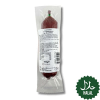 Sibel Rindersalami mit Truthahnfleisch 400 g – Halal Salami aus Rind- und Truthahnfleisch, würzig und saftig.