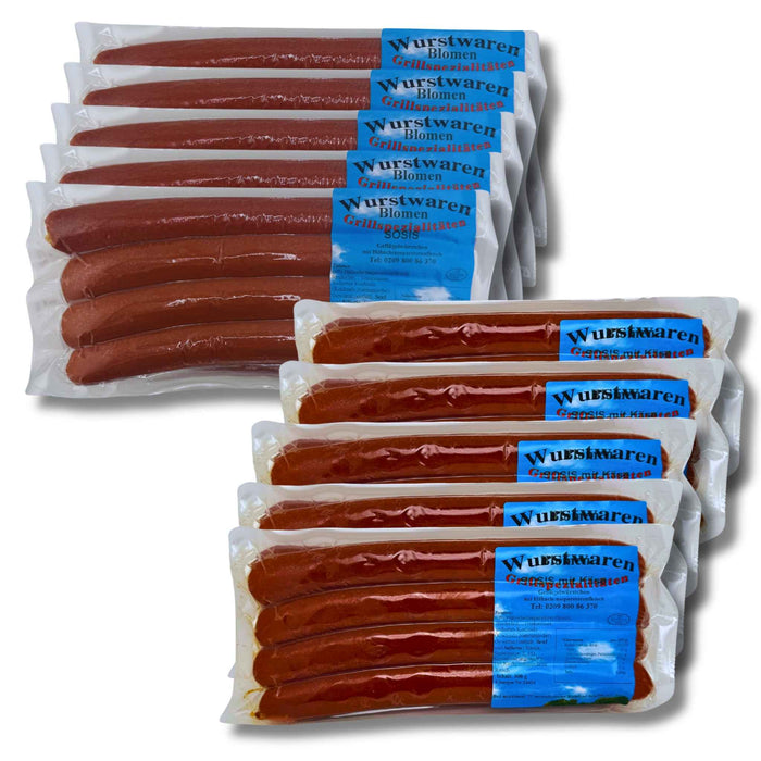 Sosis Bestseller Paket mit 5 Packungen Sosis mit Käse und 5 Packungen Sosis Klassik