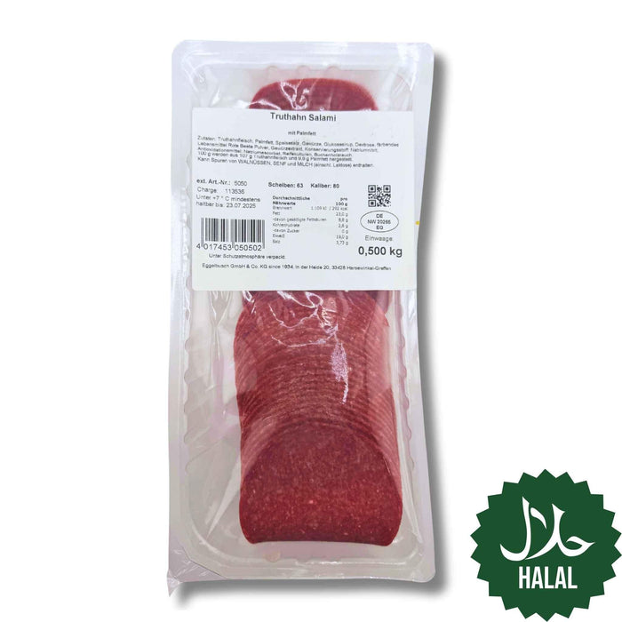 Halal Truthahn Salami 500g – herzhafte Puten-Salami nach türkischer Art