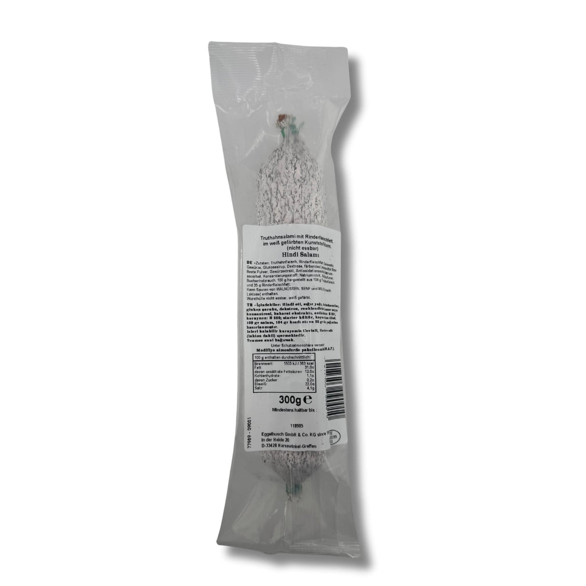 Truthahnsalami mit Rindfleischfett 300g